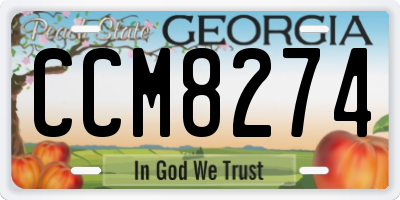 GA license plate CCM8274