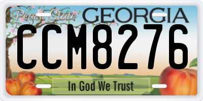GA license plate CCM8276
