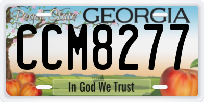 GA license plate CCM8277