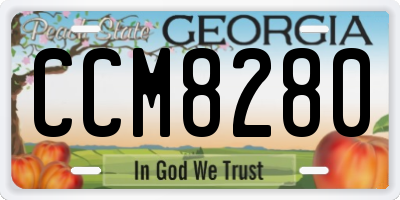 GA license plate CCM8280