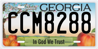 GA license plate CCM8288