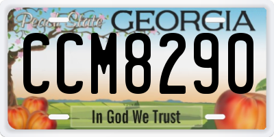 GA license plate CCM8290