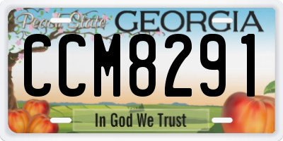 GA license plate CCM8291