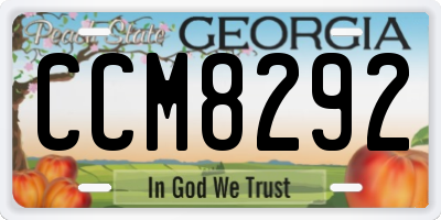 GA license plate CCM8292