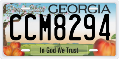 GA license plate CCM8294
