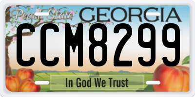 GA license plate CCM8299