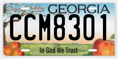 GA license plate CCM8301