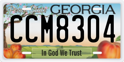 GA license plate CCM8304