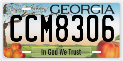 GA license plate CCM8306