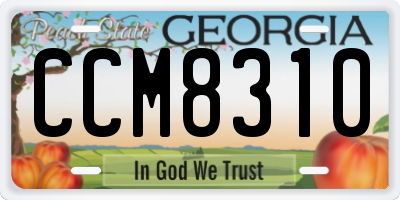 GA license plate CCM8310