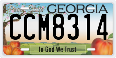 GA license plate CCM8314
