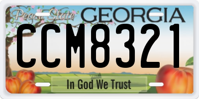 GA license plate CCM8321