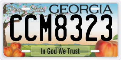 GA license plate CCM8323