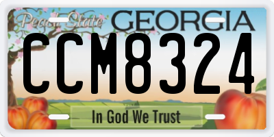 GA license plate CCM8324