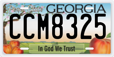 GA license plate CCM8325
