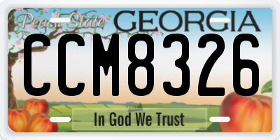 GA license plate CCM8326