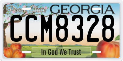 GA license plate CCM8328