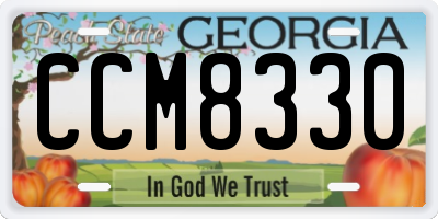 GA license plate CCM8330