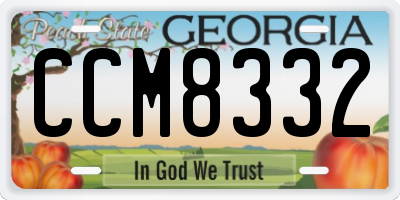 GA license plate CCM8332