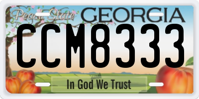 GA license plate CCM8333
