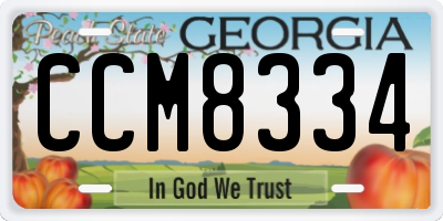 GA license plate CCM8334