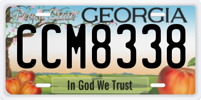 GA license plate CCM8338