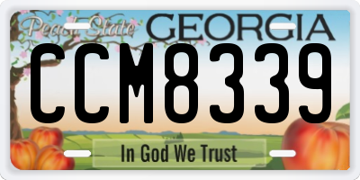 GA license plate CCM8339