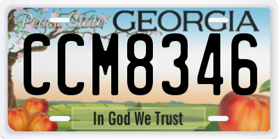 GA license plate CCM8346