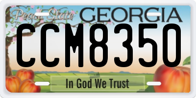 GA license plate CCM8350