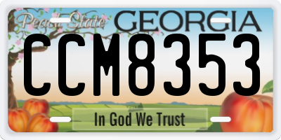 GA license plate CCM8353