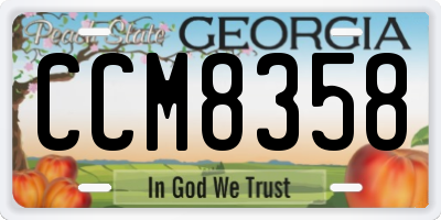 GA license plate CCM8358