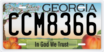 GA license plate CCM8366