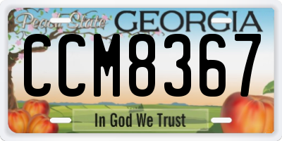 GA license plate CCM8367