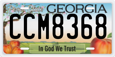 GA license plate CCM8368