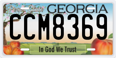 GA license plate CCM8369