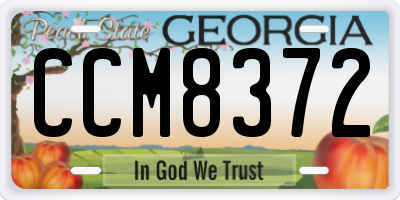 GA license plate CCM8372