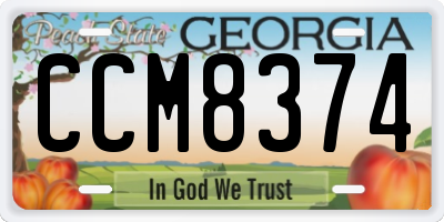 GA license plate CCM8374