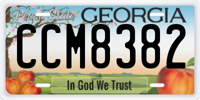 GA license plate CCM8382