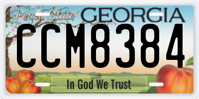 GA license plate CCM8384