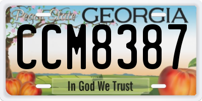 GA license plate CCM8387