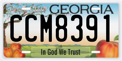 GA license plate CCM8391