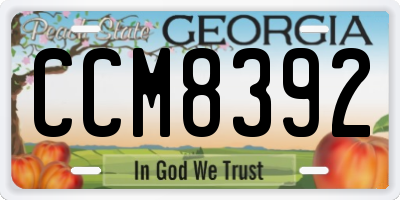 GA license plate CCM8392