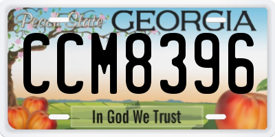 GA license plate CCM8396
