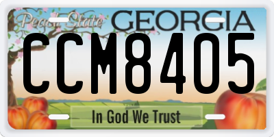 GA license plate CCM8405