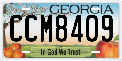 GA license plate CCM8409