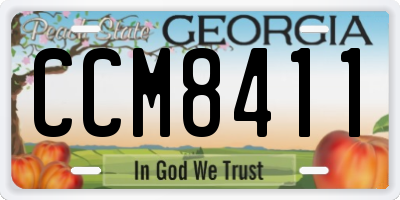 GA license plate CCM8411