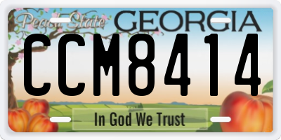GA license plate CCM8414
