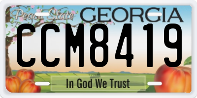 GA license plate CCM8419