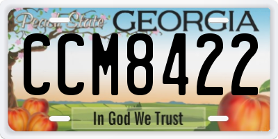 GA license plate CCM8422