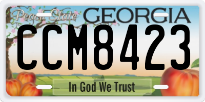 GA license plate CCM8423